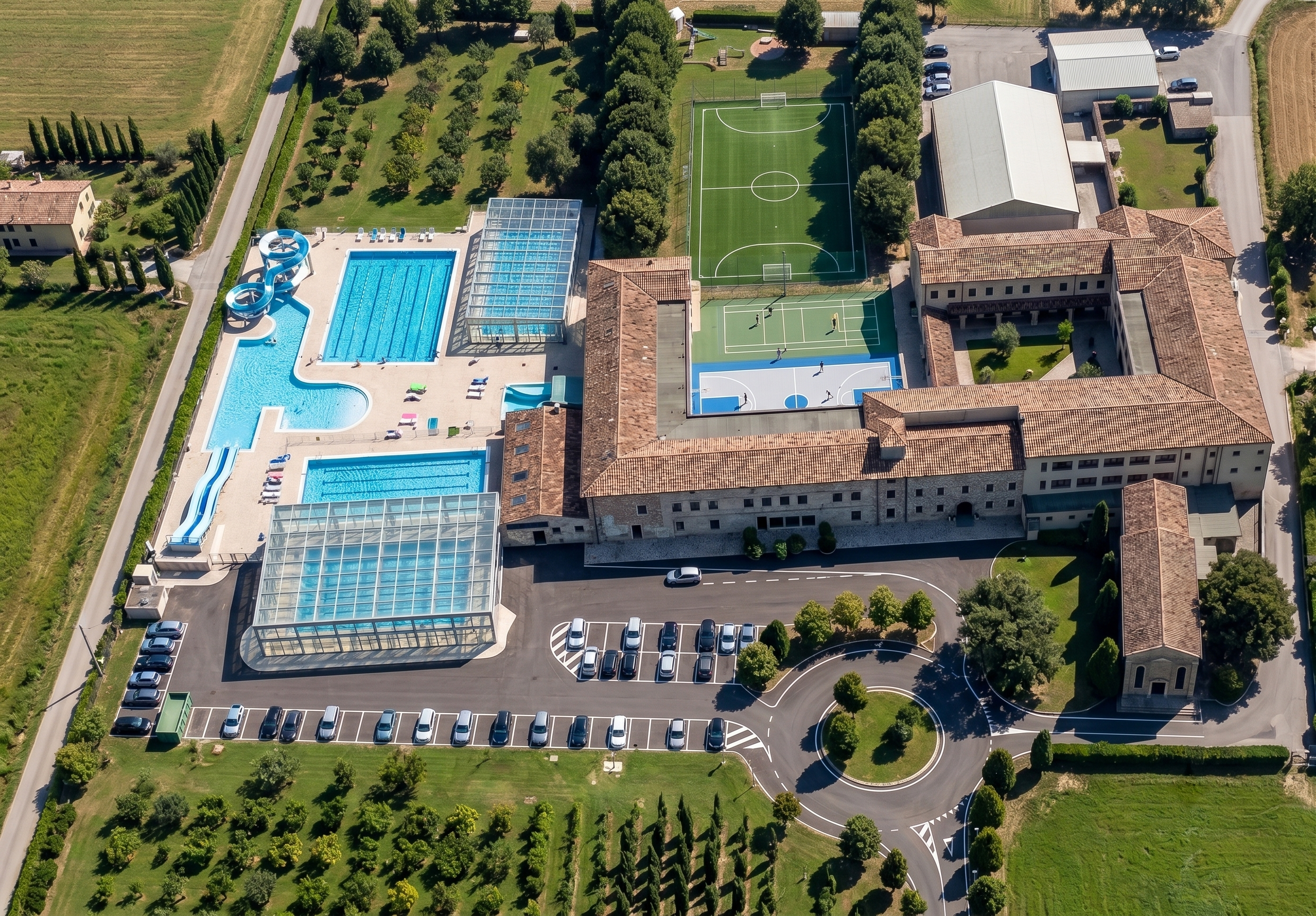 Veduta aerea del campus della Scuola Sacra Famiglia